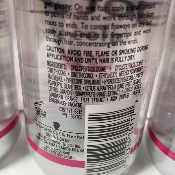 4 got 2 b Glossy Shine Serum DISCONTINUED 4.2oz Anti Frizz Schwarzkopf - Picture 7 of 12